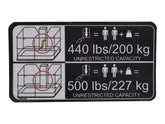 1706106 Decal, Capacity MTB T350 | JLG